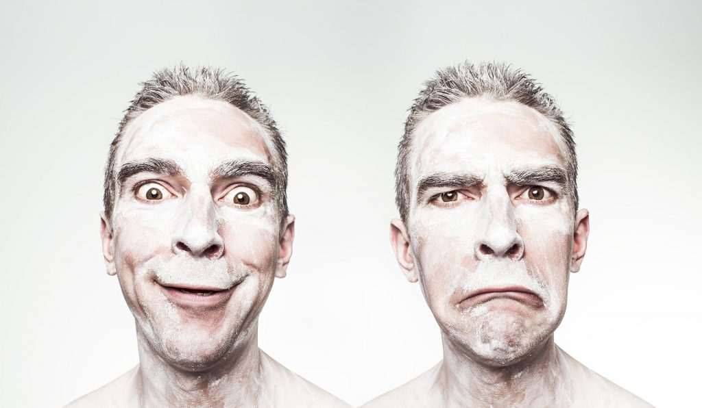 downturned corners of the mouth