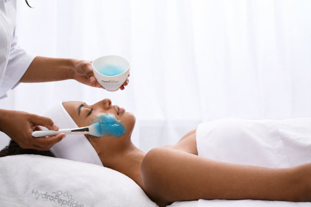Spa facial treatment in progress